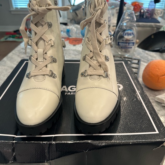 Karl Lagerfeld Chain Detail Combat Boots - Picture 10 of 10